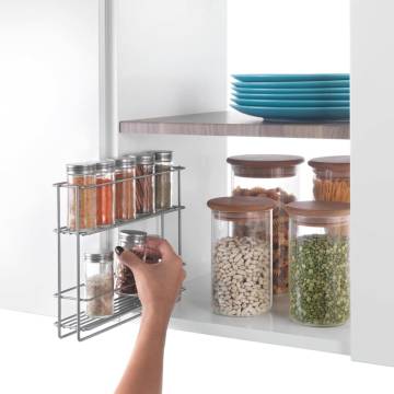 Metaltex 2-Tier Sliding Spice Rack - Organize Your Kitchen