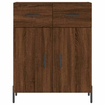 Elegant Highboard Brown Oak - 69.5x34x180 cm Engineered Wood