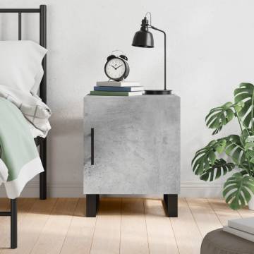 Modern Bedside Cabinet in Concrete Grey - 40x40x50 cm