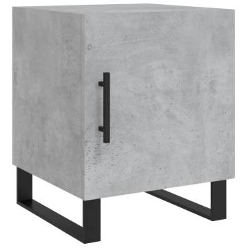 Modern Bedside Cabinet in Concrete Grey - 40x40x50 cm