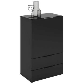 FMD Dresser with Drawer and Doors - Black, 49.7x31.7x81.3 cm