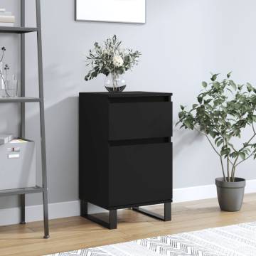 Stylish Black Sideboard - Engineered Wood Storage Solution