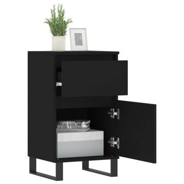 Stylish Black Sideboard - Engineered Wood Storage Solution