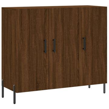 Brown Oak Sideboard 90x34x80 cm - Engineered Wood Style