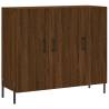 Brown Oak Sideboard 90x34x80 cm - Engineered Wood Style