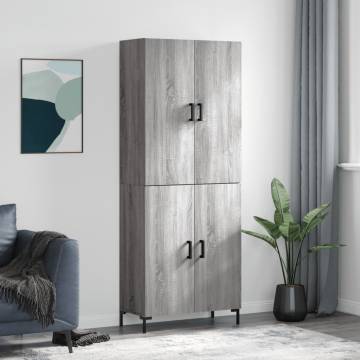 Stylish Highboard Grey Sonoma - Engineered Wood Storage Cabinet