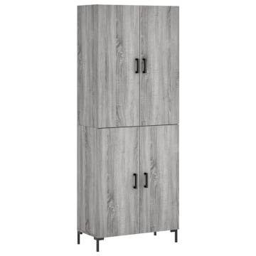 Stylish Highboard Grey Sonoma - Engineered Wood Storage Cabinet