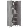 Stylish Highboard Grey Sonoma - Engineered Wood Storage Cabinet