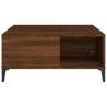 Brown Oak Coffee Table - 80x80 cm Engineered Wood | HipoMarket