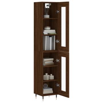 Stylish Highboard Brown Oak - Engineered Wood | Hipomarket