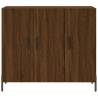 Brown Oak Sideboard 90x34x80 cm - Engineered Wood Style