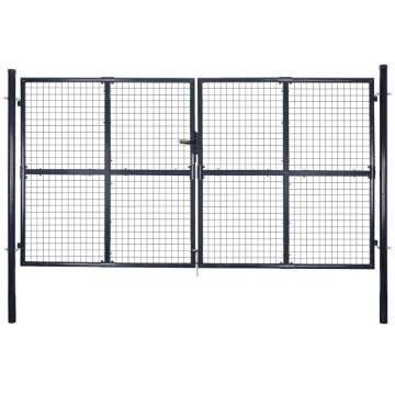 Durable Mesh Garden Gate - Galvanised Steel 289x175 cm Grey