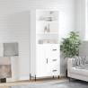 Highboard White 69.5x34x180 cm Engineered Wood Colour white Quantity in Package 1 Model 1 wood door 3 drawers 