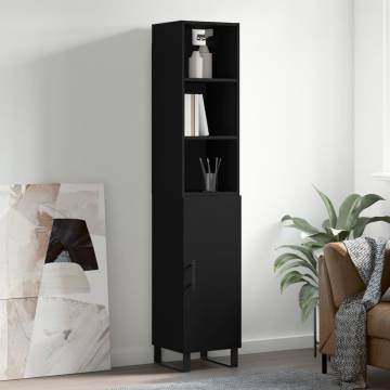 Elegant Highboard Black - 34.5x34x180 cm | Hipomarket