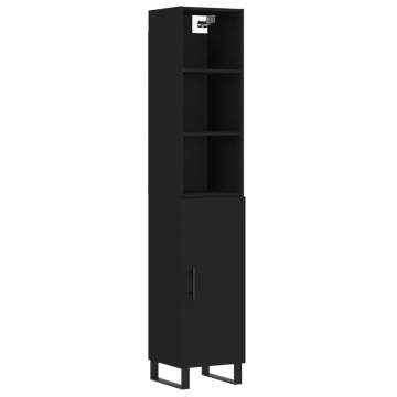 Elegant Highboard Black - 34.5x34x180 cm | Hipomarket