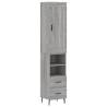 Stylish Highboard in Grey Sonoma - 34.5x34x180 cm