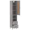 Stylish Highboard in Grey Sonoma - 34.5x34x180 cm