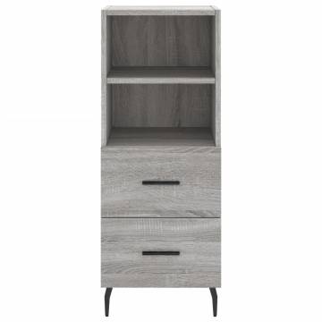 Stylish Highboard in Grey Sonoma - 34.5x34x180 cm