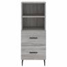 Stylish Highboard in Grey Sonoma - 34.5x34x180 cm