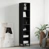 Highboard Black 34.5x32.5x180 cm Engineered Wood Colour black Quantity in Package 1 Model 3 shelves 