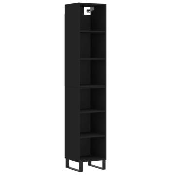 Stylish Highboard Black 34.5x32.5x180 cm | HipoMarket