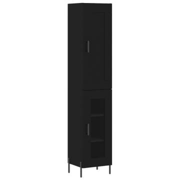 Stylish Highboard Black 34.5x34x180 cm - Hipomarket