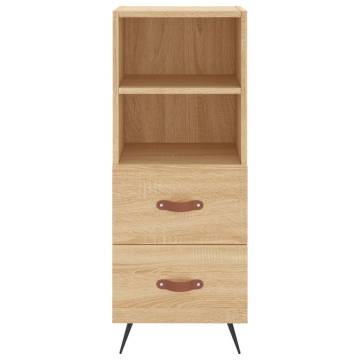 Stylish Highboard Sonoma Oak - 34.5x34x180 cm Engineered Wood