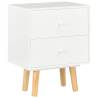 Stylish White Bedside Cabinets | 2 pcs 40x30x50 cm Pinewood