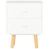 Stylish White Bedside Cabinets | 2 pcs 40x30x50 cm Pinewood