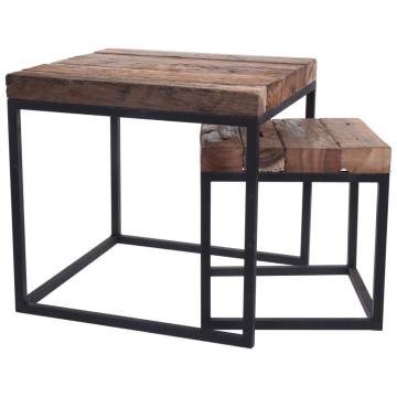 H&S Collection Teak Side Table Set - 2 pcs | Hipomarket