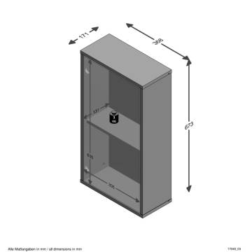 FMD Wall-Mounted Bathroom Cabinet - White 36.8x17.1x67.3 cm