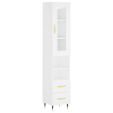 Stylish Highboard White 34.5x34x180 cm - HipoMarket UK