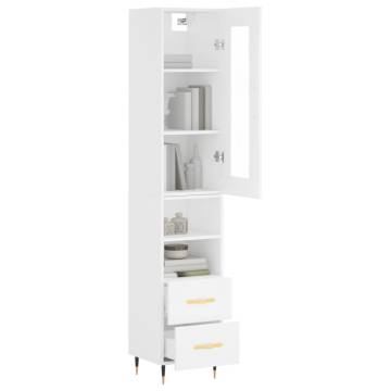 Stylish Highboard White 34.5x34x180 cm - HipoMarket UK