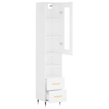 Stylish Highboard White 34.5x34x180 cm - HipoMarket UK