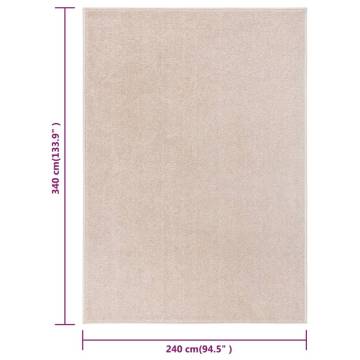 Elegant Dark Beige Short Pile Rug 240x340 cm | HipoMarket