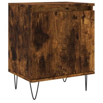 Elegant Smoked Oak Bedside Cabinet - 40x30x50 cm