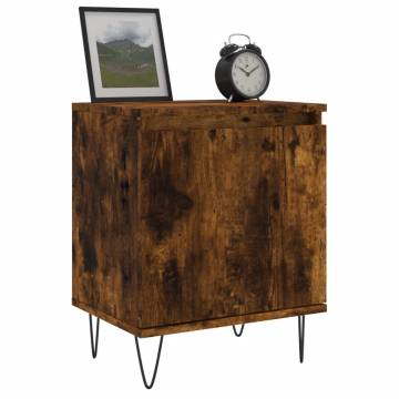 Elegant Smoked Oak Bedside Cabinet - 40x30x50 cm