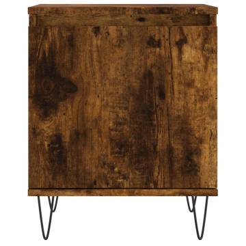 Elegant Smoked Oak Bedside Cabinet - 40x30x50 cm