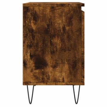 Elegant Smoked Oak Bedside Cabinet - 40x30x50 cm