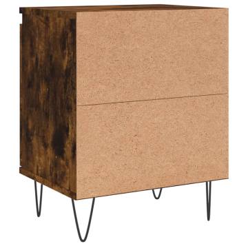 Elegant Smoked Oak Bedside Cabinet - 40x30x50 cm