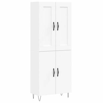 Elegant Highboard White 69.5x34x180 cm - Stylish Storage Solution