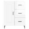 Stylish High Gloss White Highboard - 69.5x34x180 cm