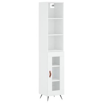 Elegant Highboard White 34.5x34x180 cm - Durable & Stylish