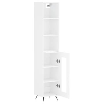 Elegant Highboard White 34.5x34x180 cm - Durable & Stylish