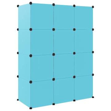 Cube Storage Cabinet for Kids - 12 Cubes in Blue | HipoMarket