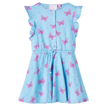 Kids' Sleeveless Dress with Buttons - Blue 140 | HipoMarket