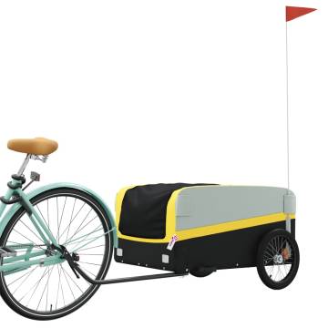 Bike Trailer Black and Yellow - 45kg Iron Cargo Trailer