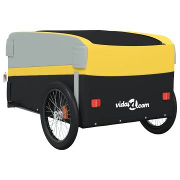 Bike Trailer Black and Yellow - 45kg Iron Cargo Trailer