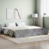 Bed Frame with Headboard and Footboard Concrete Grey 200x200 cm Colour concrete grey Size 200 x 200 cm 