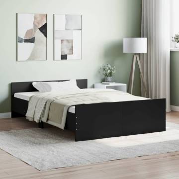 Black Bed Frame with Headboard & Footboard - 120x200 cm